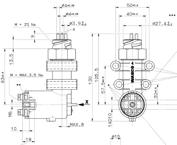 441 050 006 0 - SENSOR ECAS WABCO