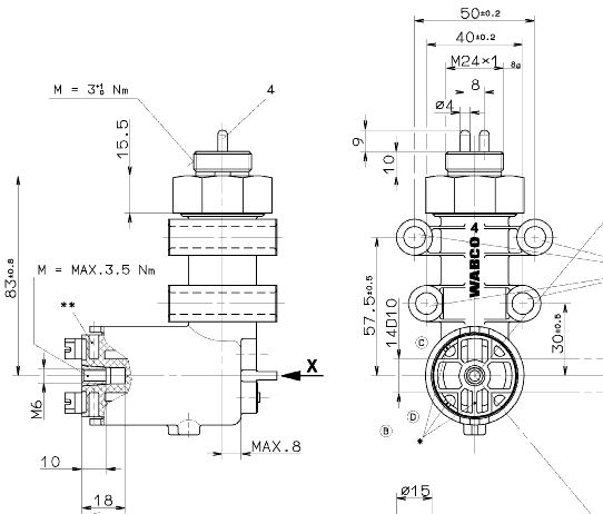 441 050 008 0 - SENSOR ECAS WABCO